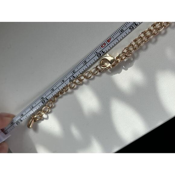 Vintage Textured Squares Gold Chain 38” Long Fashion Necklace - Picture 5 of 5